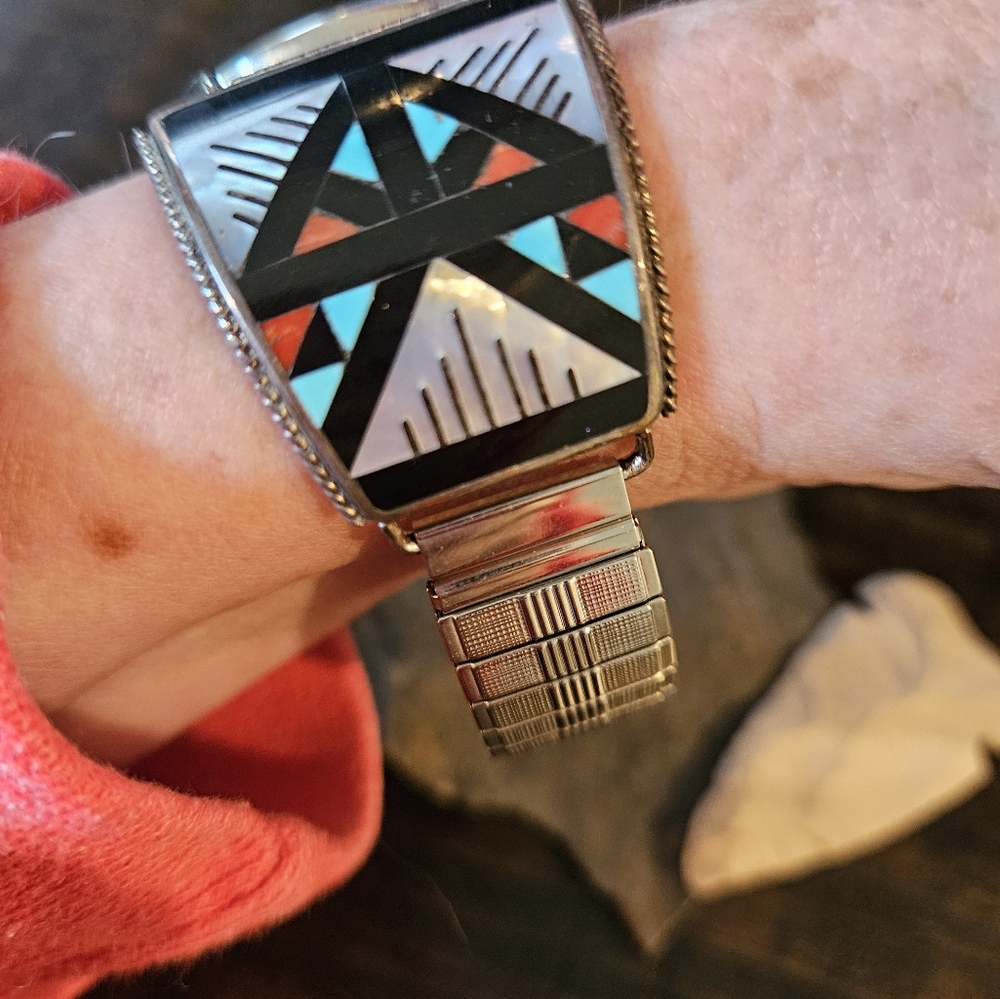 Amazing Vintage Sterling Silver Zuni Watch - Picture 7 of 15